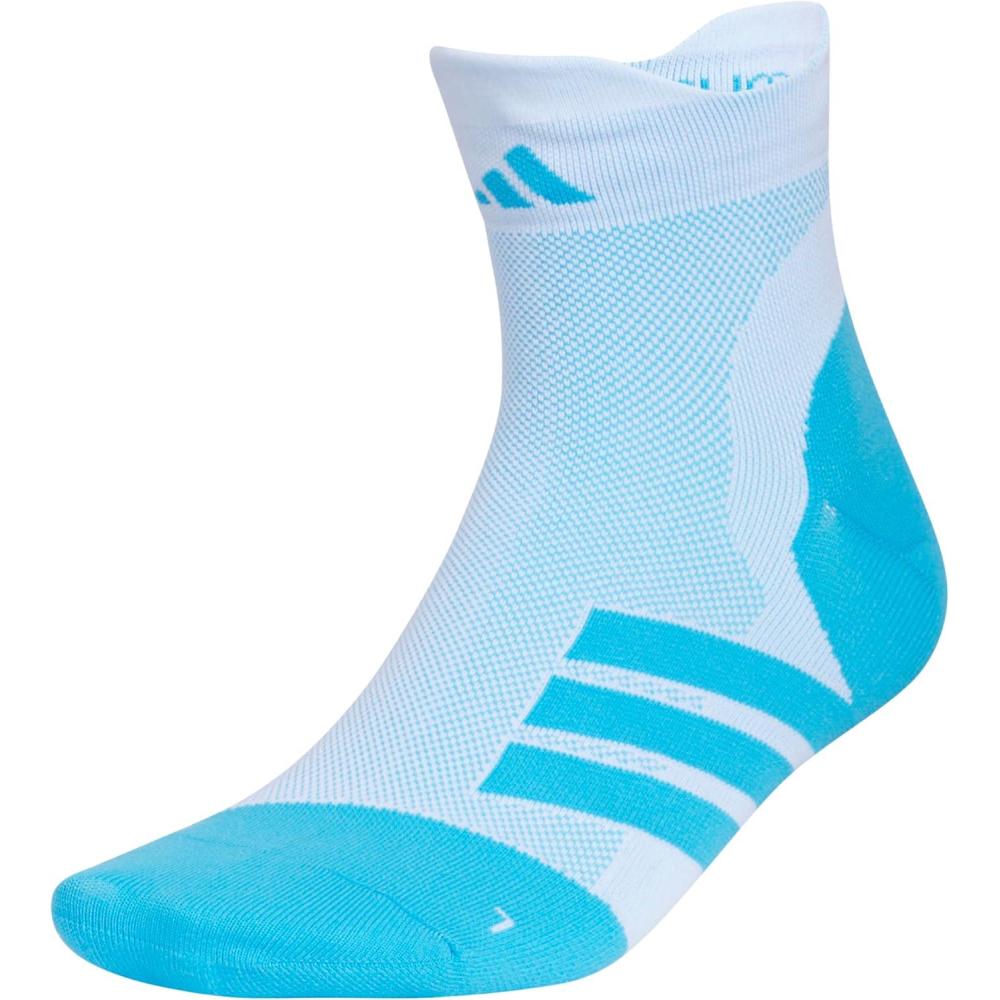 image:imageadidas Unisex Adizero Running Quarter Ankle Socks 1 Pair Performance amp TrainingQuarterWhiteLucid Aquamarine