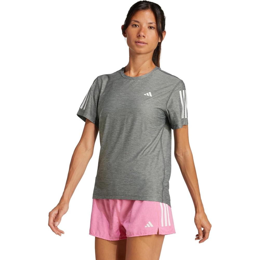 image:imageadidas Womens Own The Run TShirtGreyWhite Melange