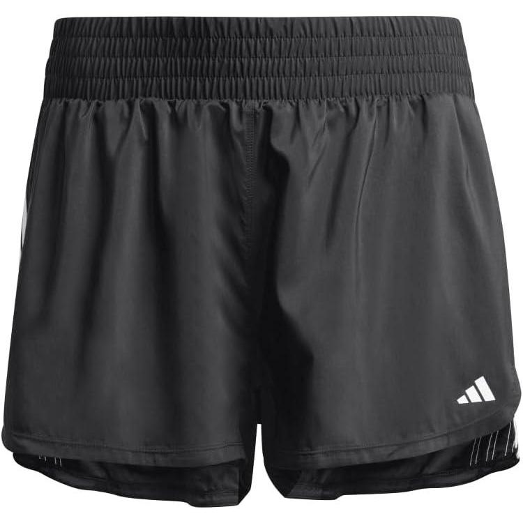 image:imageadidas Womens Pacer Training 3Stripes Woven HighRise ShortsBlackWhite
