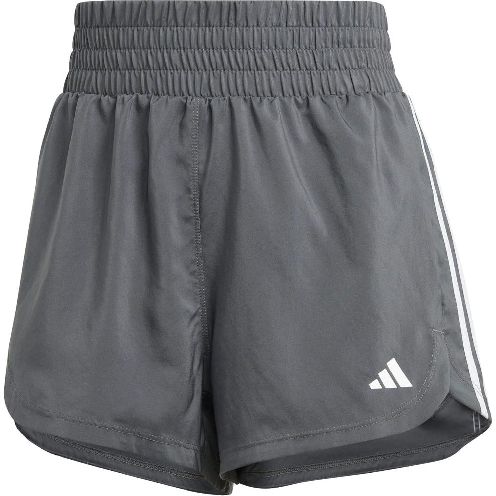 image:imageadidas Womens Pacer Training 3Stripes Woven HighRise ShortsGresixWhite
