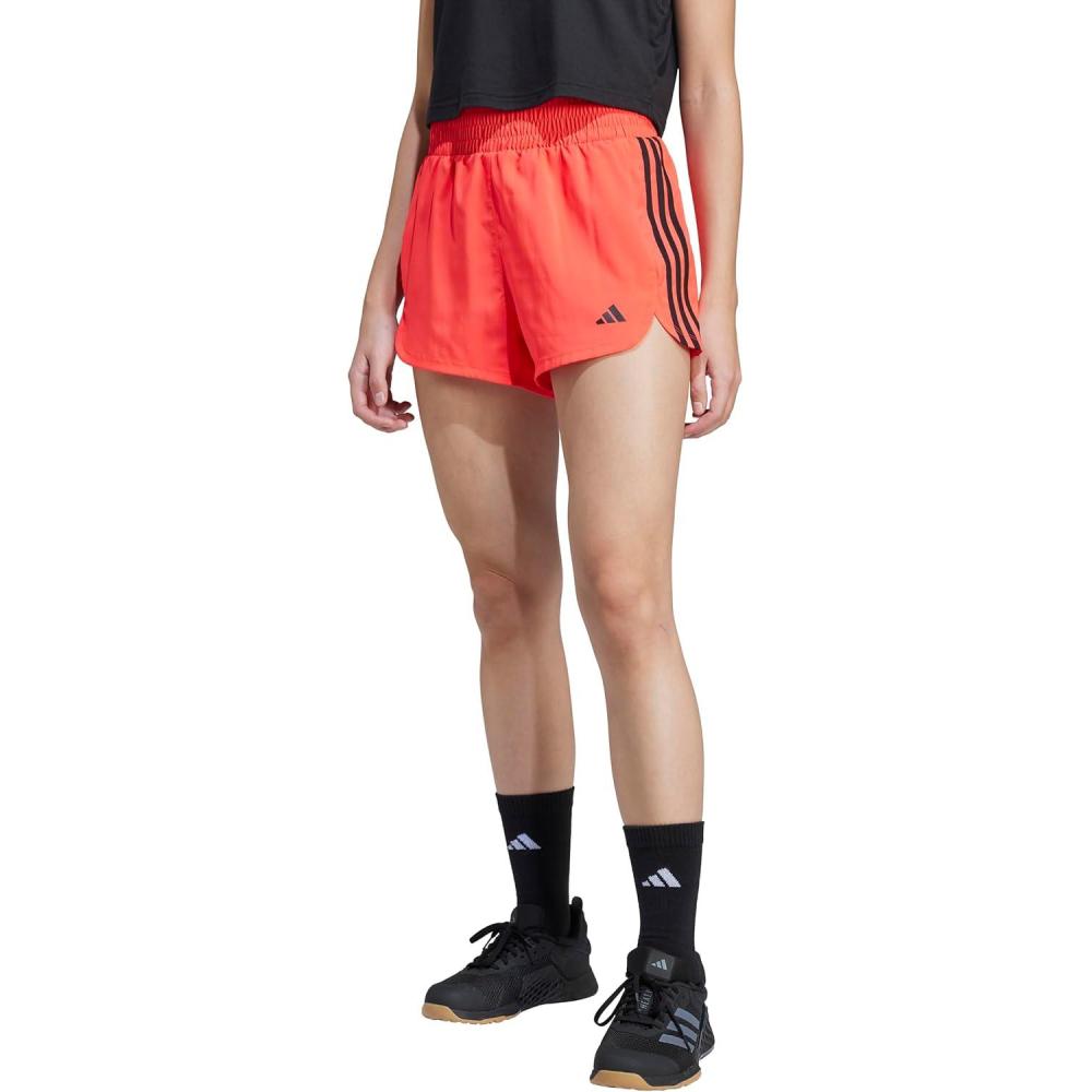 image:imageadidas Womens Pacer Training 3Stripes Woven HighRise ShortsLucid Red