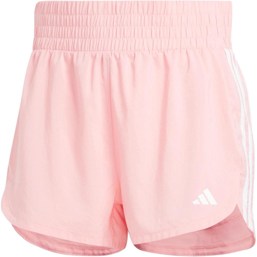 image:imageadidas Womens Pacer Training 3Stripes Woven HighRise ShortsSemi Pink SparkWhite
