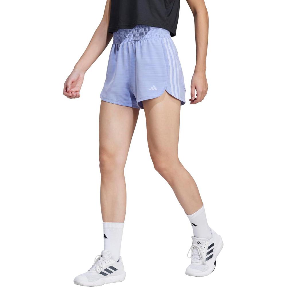 image:imageadidas Womens Pacer Training 3Stripes Woven HighRise ShortsViolet Tone MelangeViolet Tone