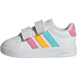 Adidas Baby-Boys Grand Court 3.0 Cf I(White/Bliss Pink/Lucid Tangerine)