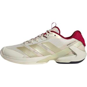 adidas Men’s Adizero Ubersonic 5 Tennis Shoes(Chalk White/Ice Gold Metallic/Legend Ink)