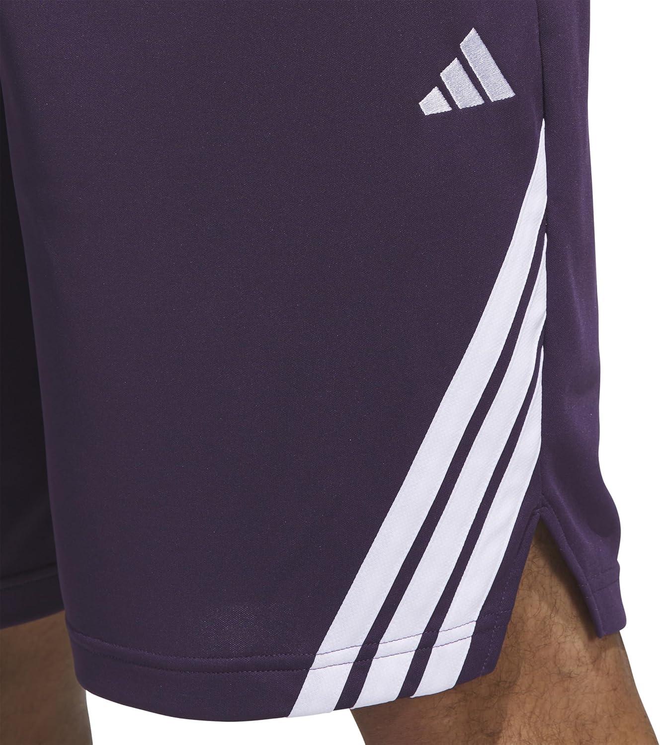 image:imageAdidas Mens Basketball Legends 3Stripes ShortsAurora PlumWhite