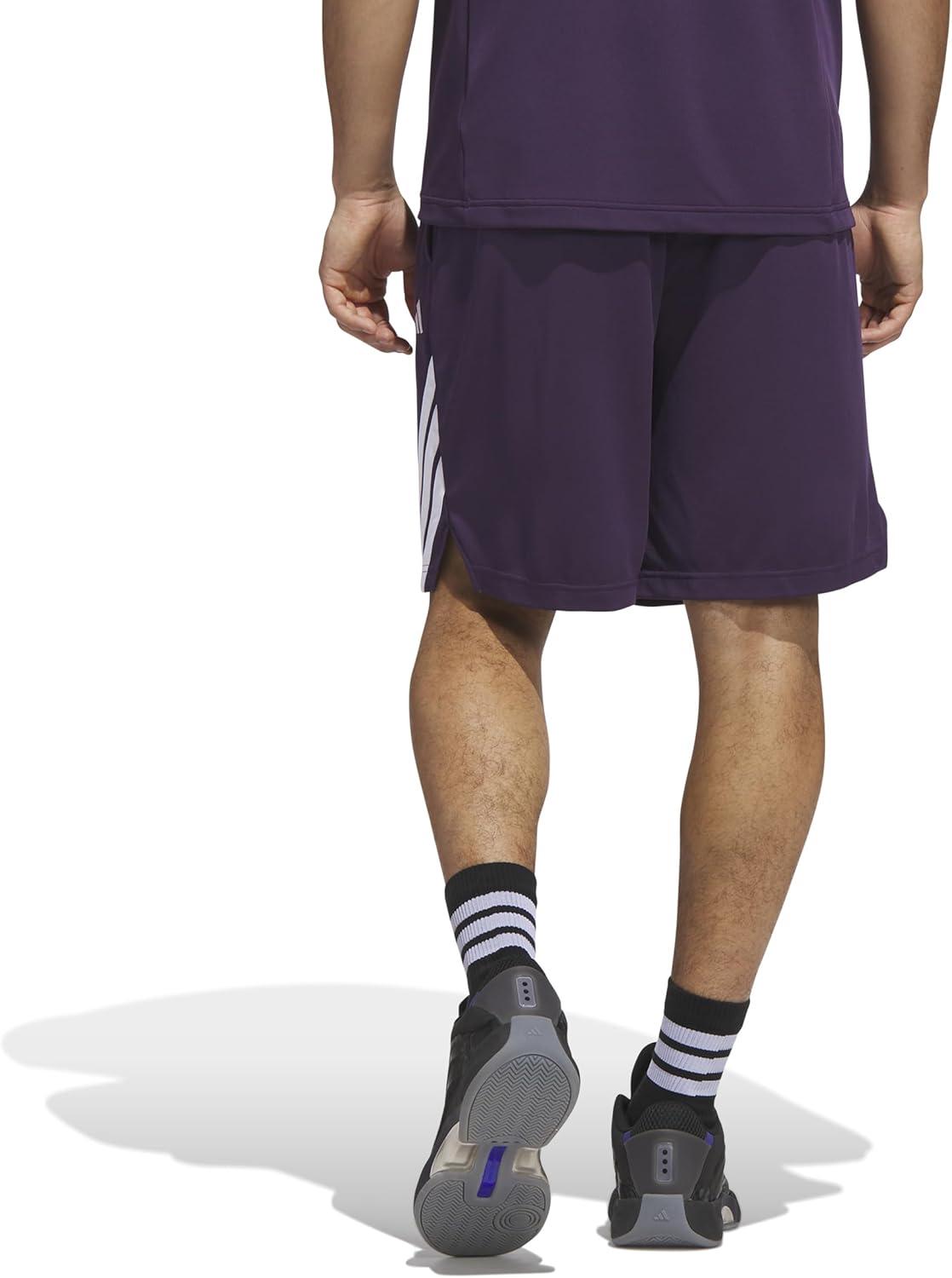 image:imageAdidas Mens Basketball Legends 3Stripes ShortsAurora PlumWhite