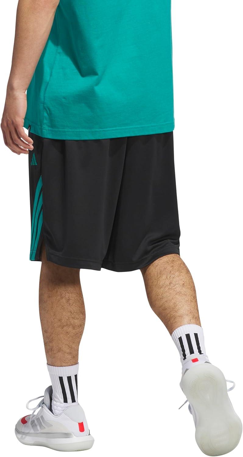 image:imageAdidas Mens Basketball Legends 3Stripes ShortsBlackPure Teal