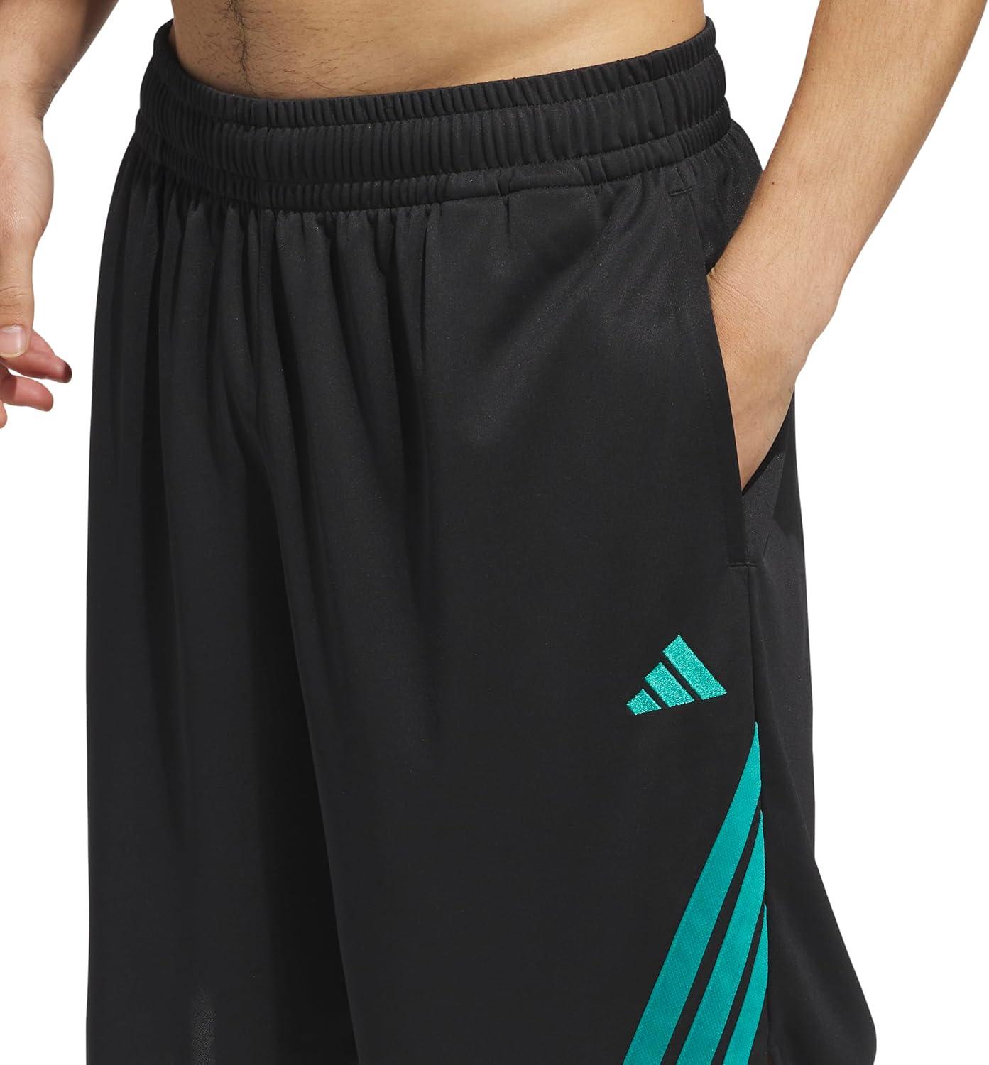 image:imageAdidas Mens Basketball Legends 3Stripes ShortsBlackPure Teal