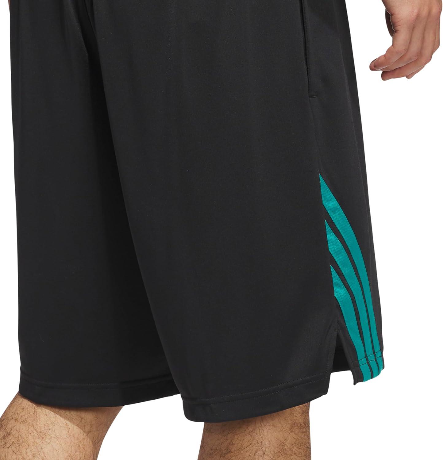 image:imageAdidas Mens Basketball Legends 3Stripes ShortsBlackPure Teal
