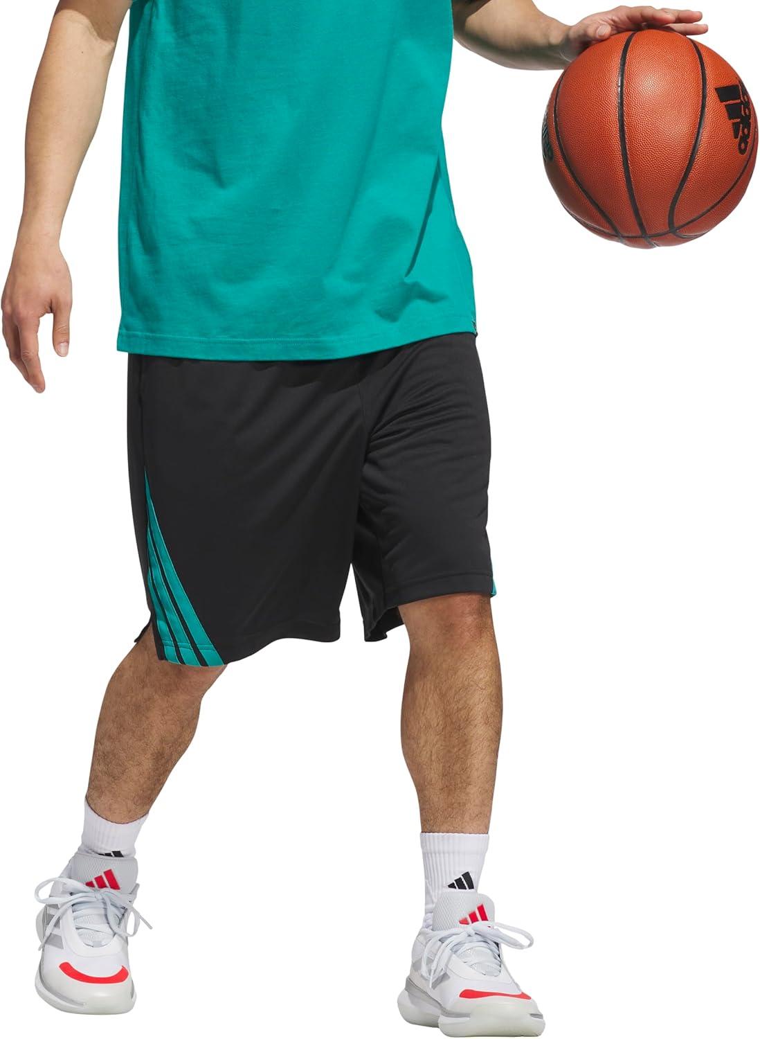 image:imageAdidas Mens Basketball Legends 3Stripes ShortsBlackPure Teal