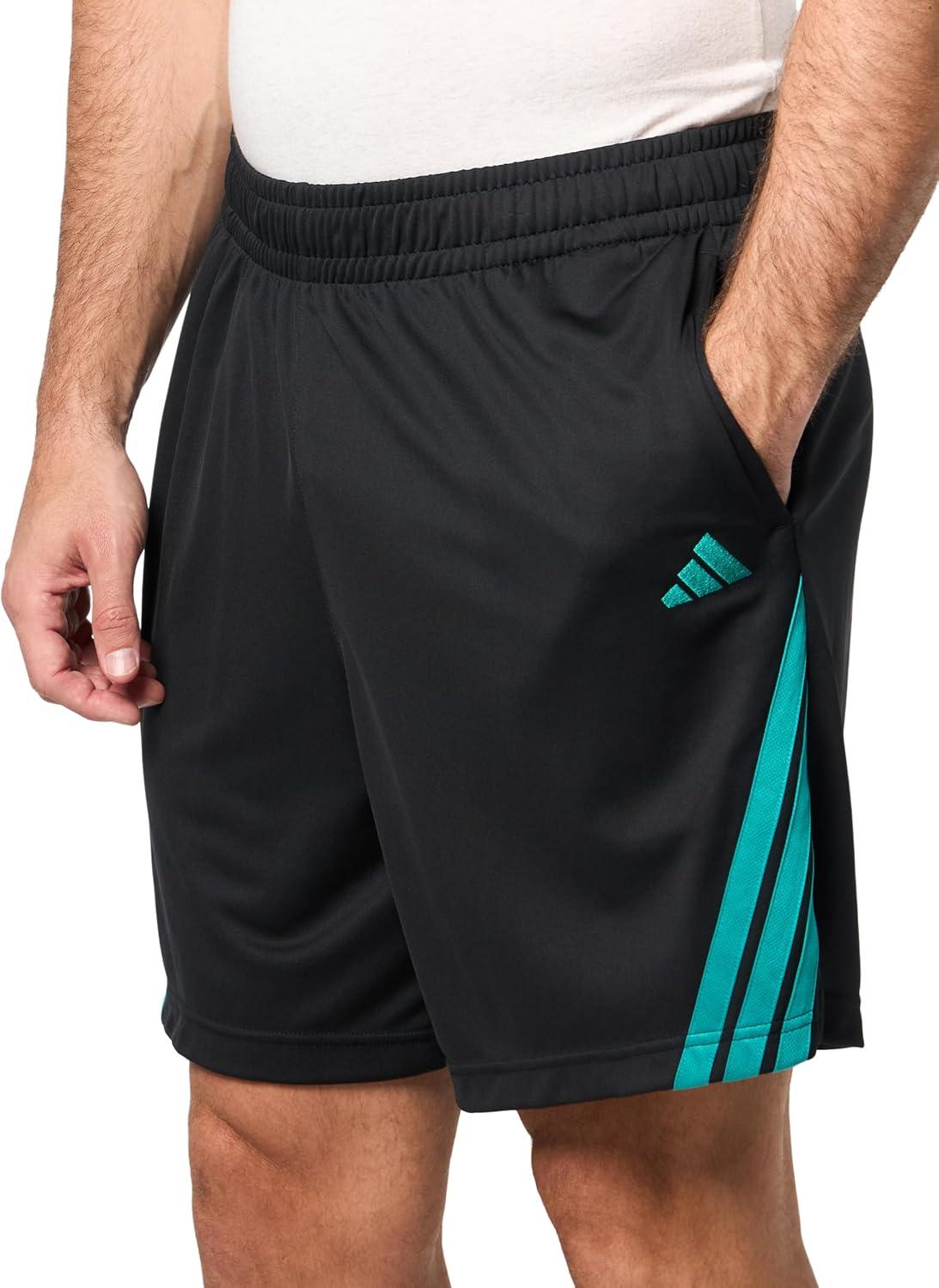 image:imageAdidas Mens Basketball Legends 3Stripes ShortsBlackPure Teal