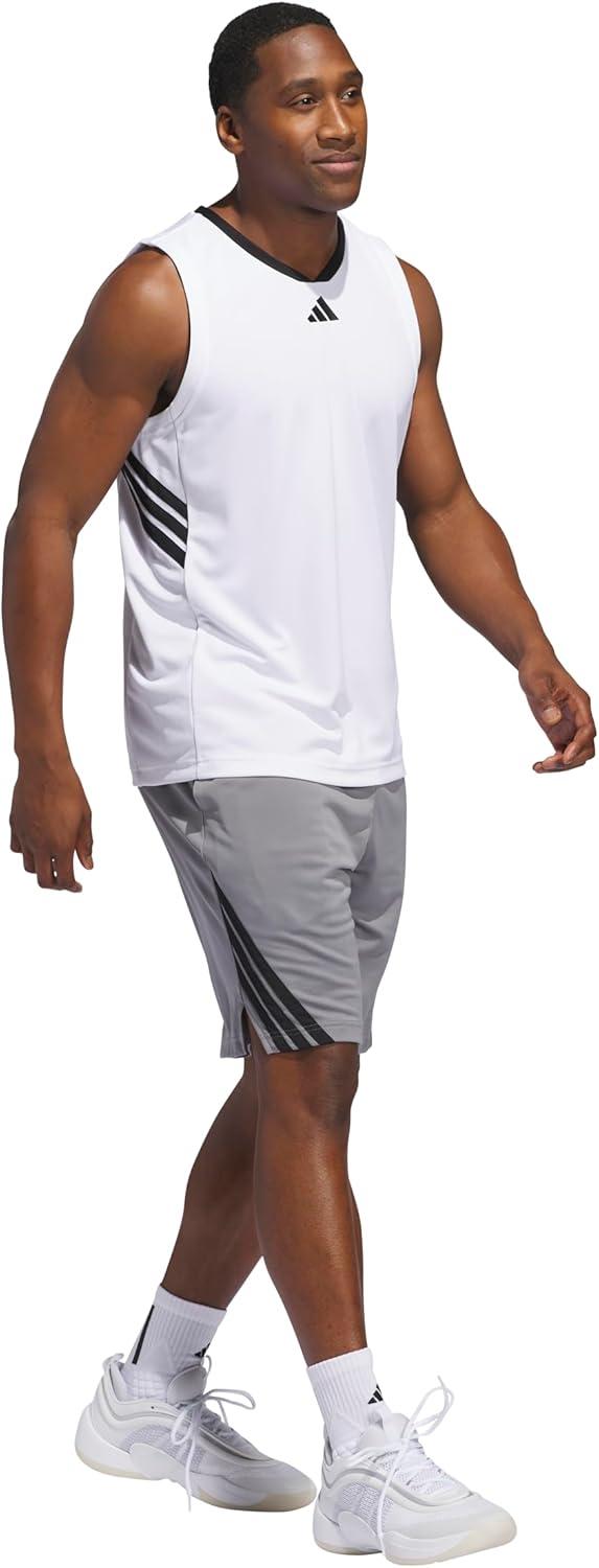 image:imageAdidas Mens Basketball Legends 3Stripes ShortsGreyBlack