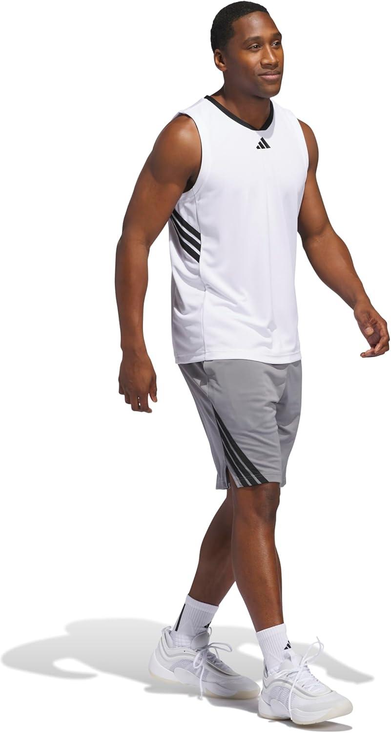 image:imageAdidas Mens Basketball Legends 3Stripes ShortsGreyBlack