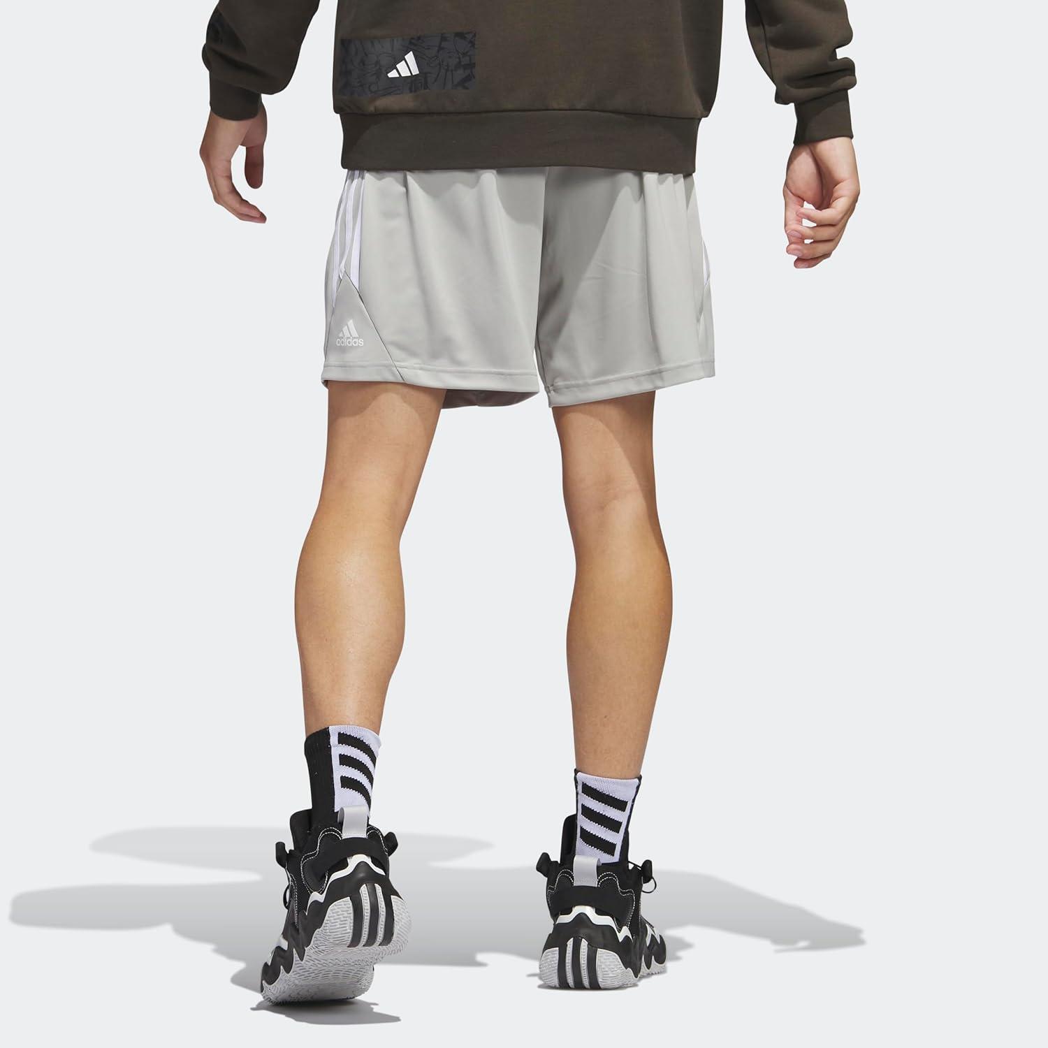 image:imageAdidas Mens Basketball Legends 3Stripes ShortsMetal Grey White