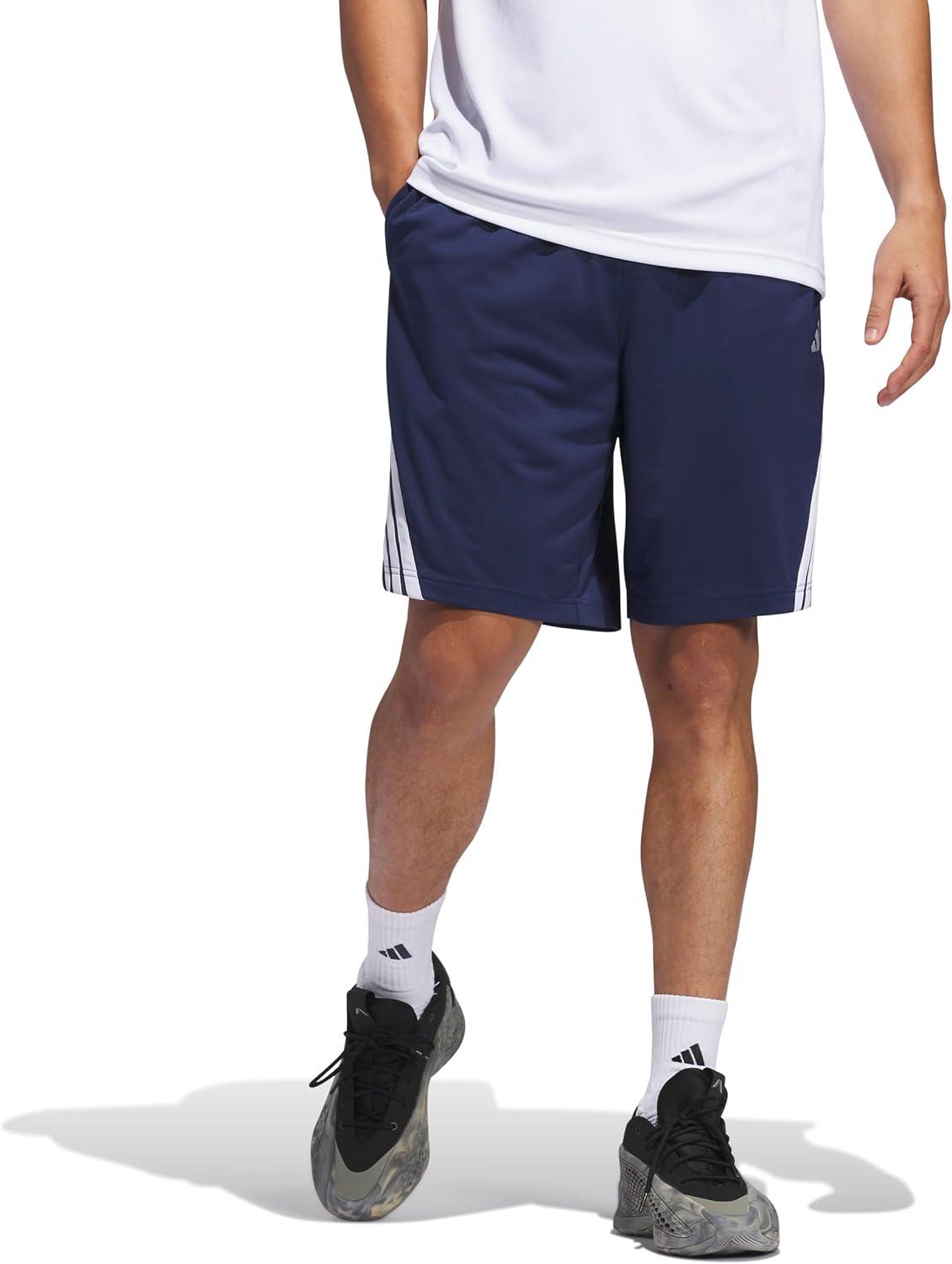image:imageAdidas Mens Basketball Legends 3Stripes ShortsTeam Navy BlueWhite