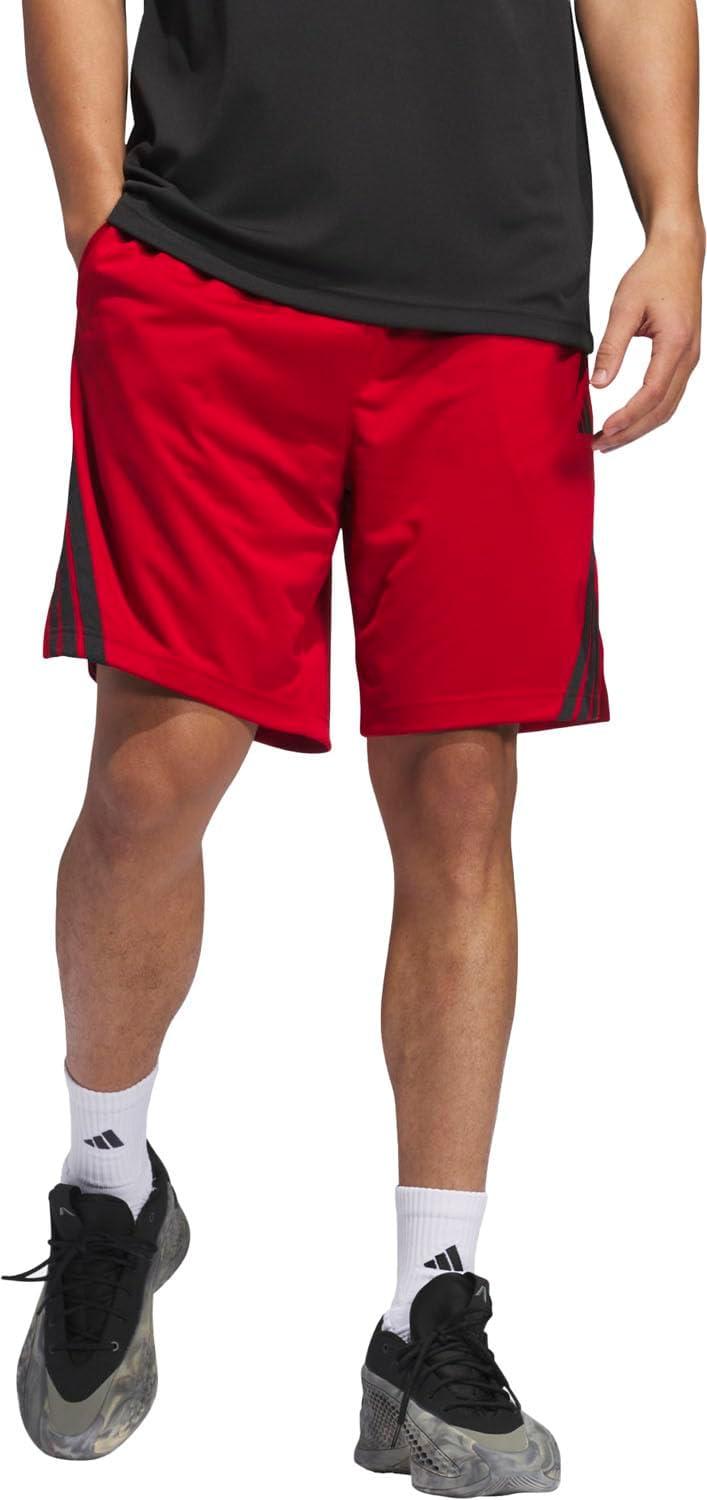 image:imageAdidas Mens Basketball Legends 3Stripes ShortsTeam Power Red Black