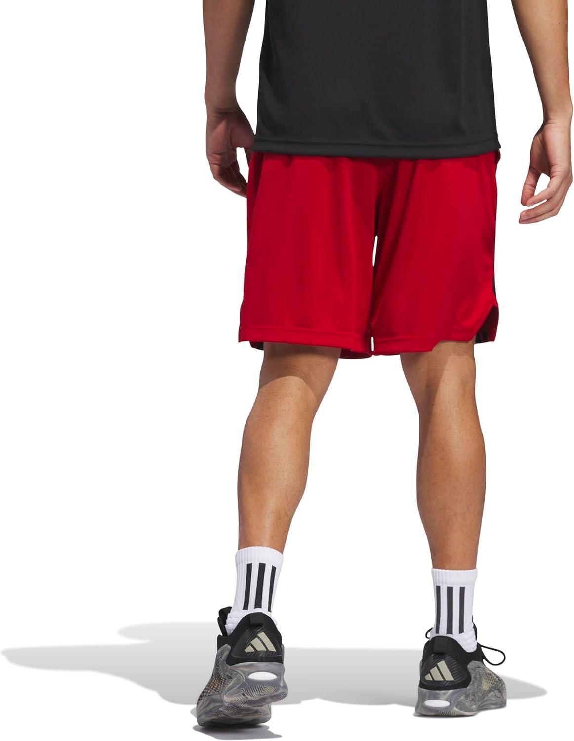 image:imageAdidas Mens Basketball Legends 3Stripes ShortsTeam Power RedBlack