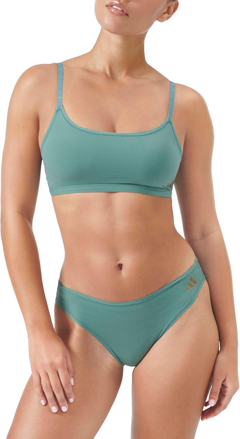 image:imageAdidas Womens Active Micro Body Fit Scoop BraletteDusky Petrol