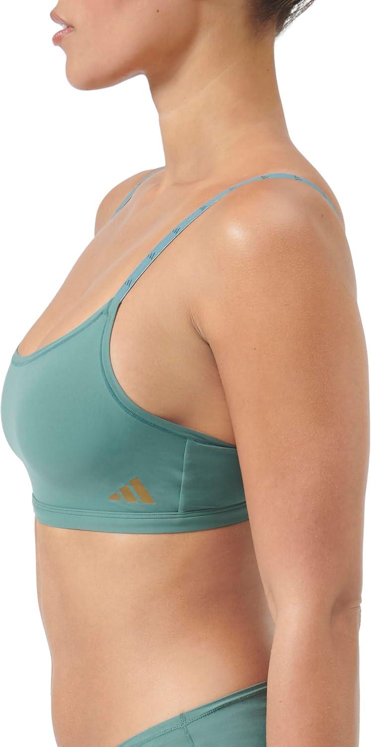 image:imageAdidas Womens Active Micro Body Fit Scoop BraletteDusky Petrol