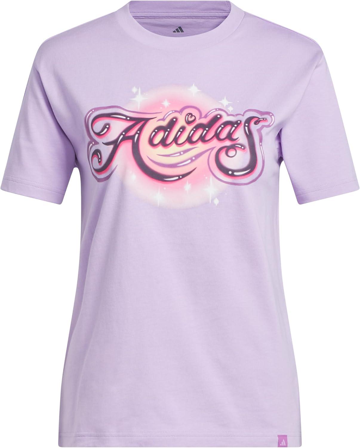 image:imageAdidas Womens Airbrushed Graphic TShirtPowder Plum
