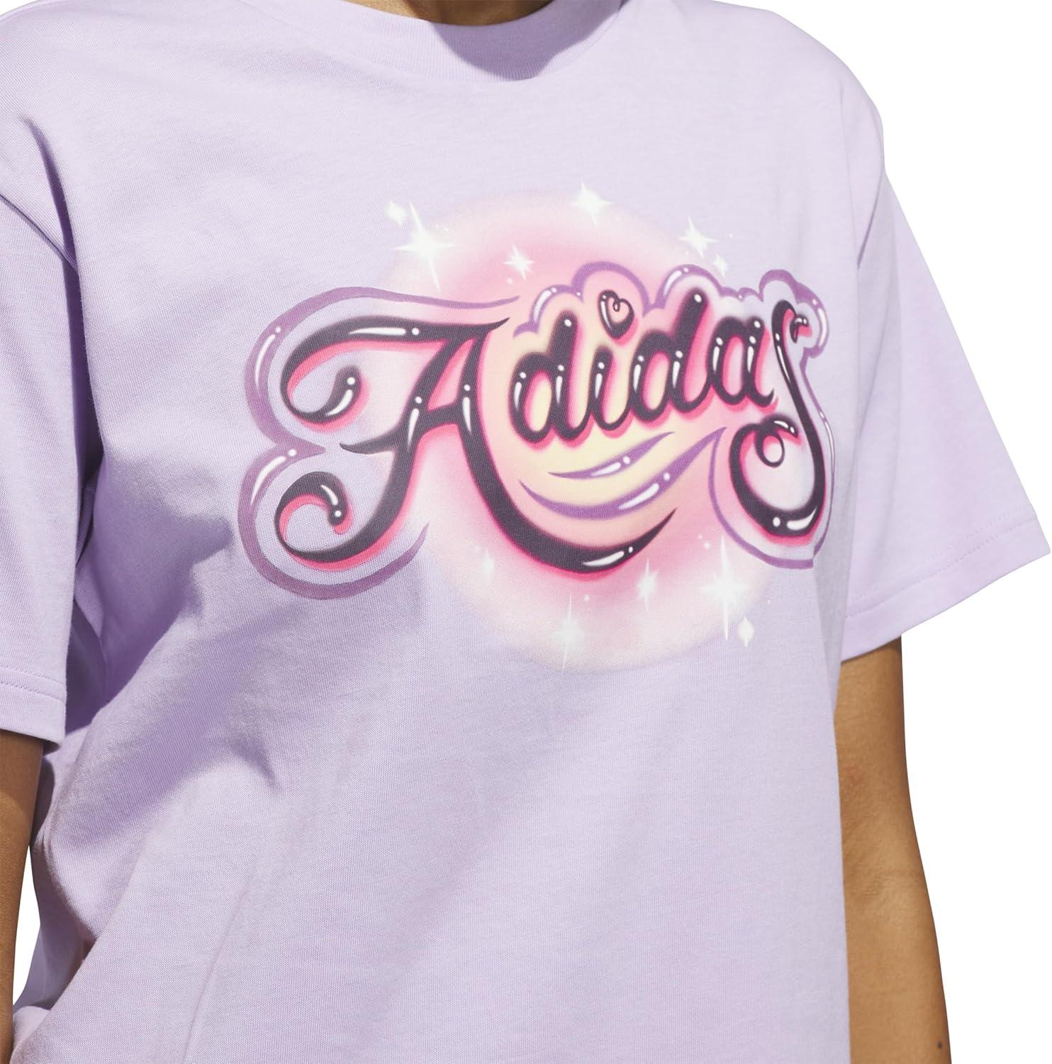image:imageAdidas Womens Airbrushed Graphic TShirtPowder Plum