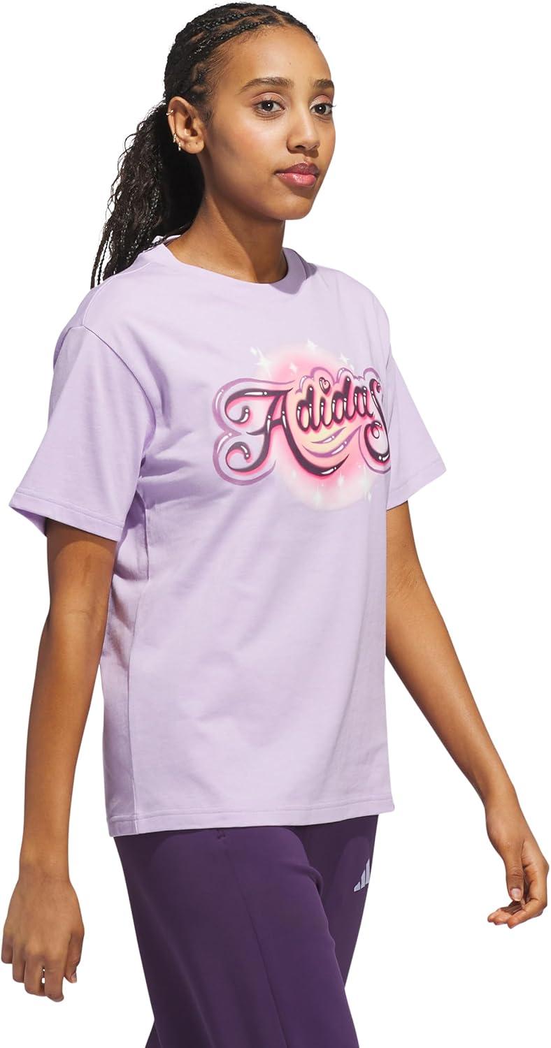image:imageAdidas Womens Airbrushed Graphic TShirtPowder Plum