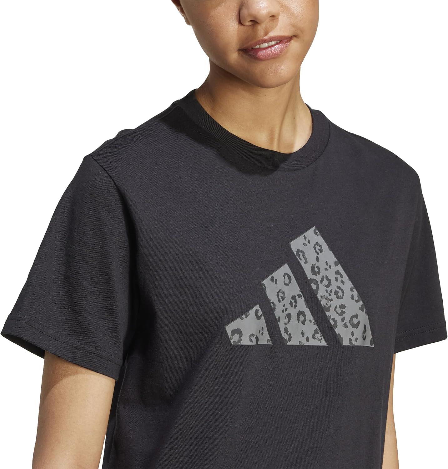 image:imageAdidas Womens Animal Print Graphic TShirtBlack