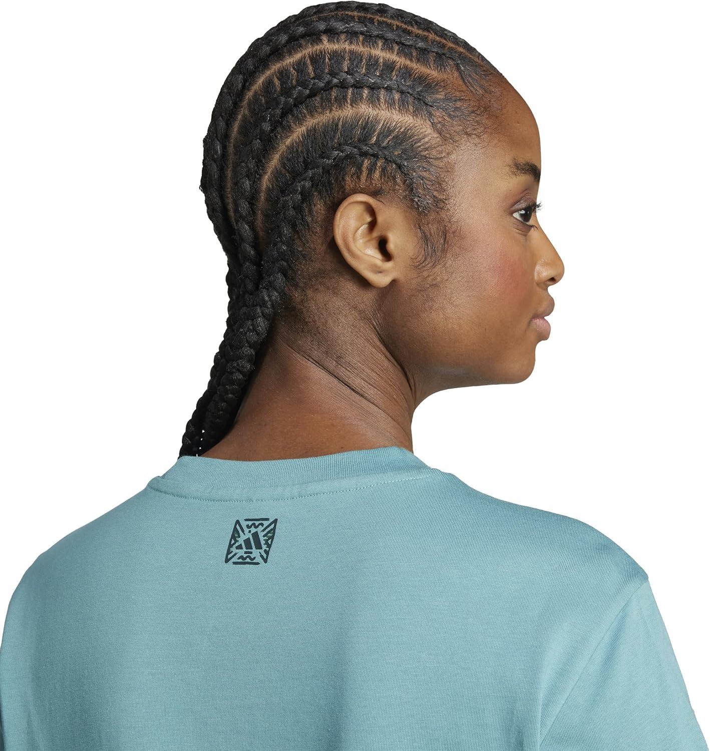image:imageAdidas Womens Animal Print Graphic TShirtPowder Teal