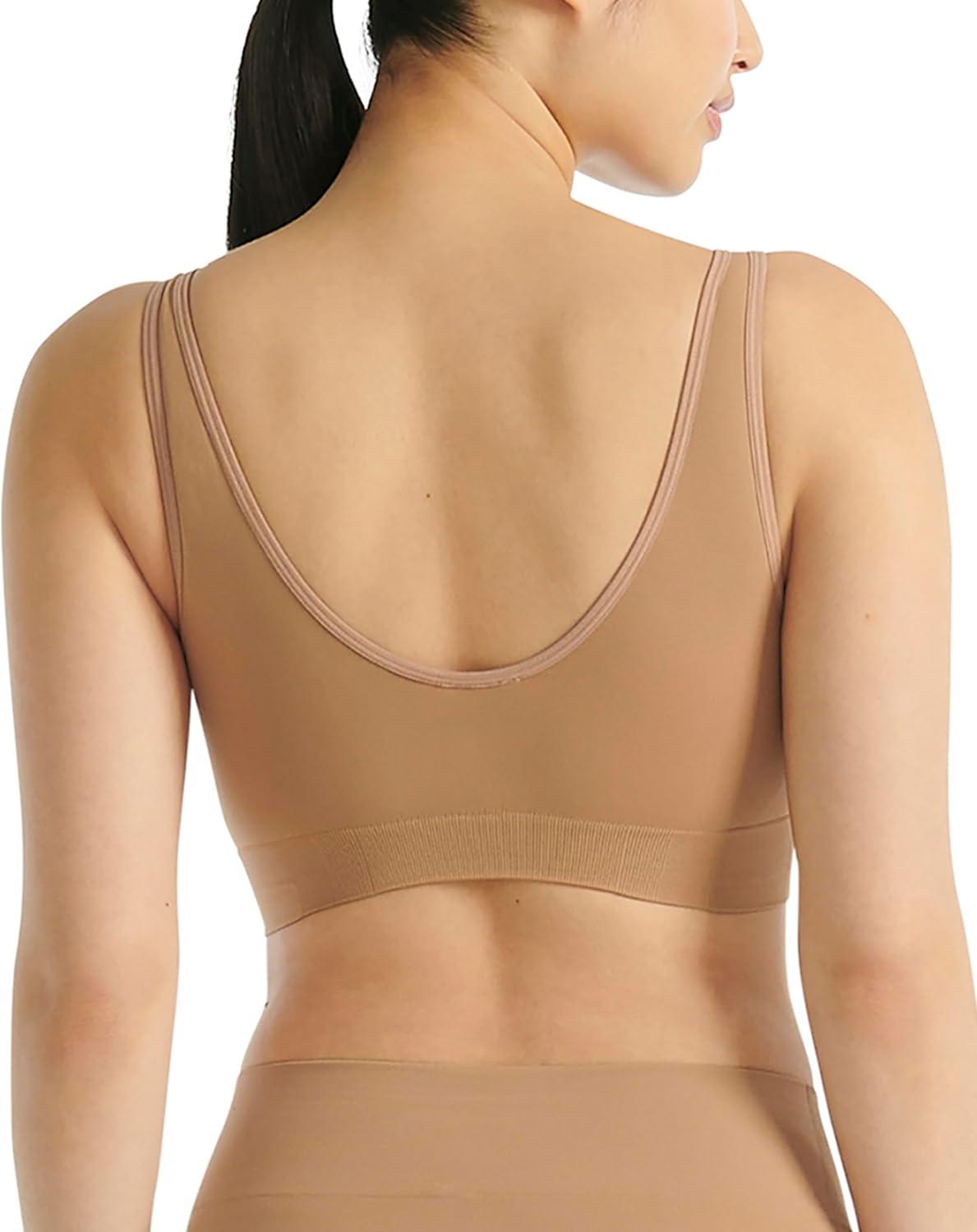 image:imageadidas Womens Active Seamless Micro Stretch Scoop Neck Lounge BraToasted Almond