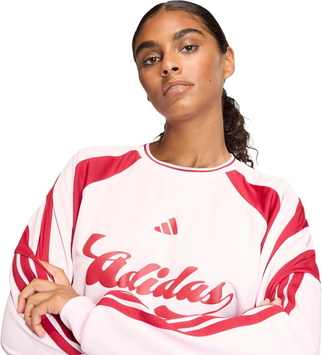 image:imageadidas Womens House of Tiro Long Sleeve JerseyClear PinkMaroon