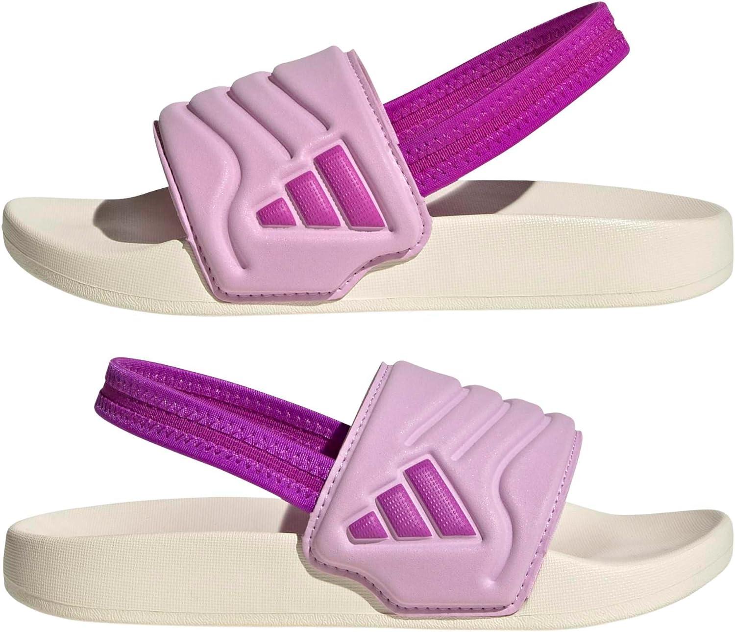 image:imageadidas unisexchild Adilette Estrap 20 COff WhitePurple BurstBliss Lilac