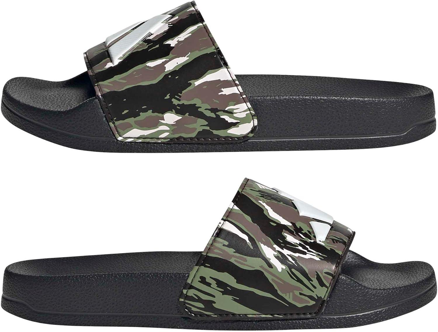 image:imageadidas unisexchild Adilette Shower Logo KBlackChalk WhiteTent Green