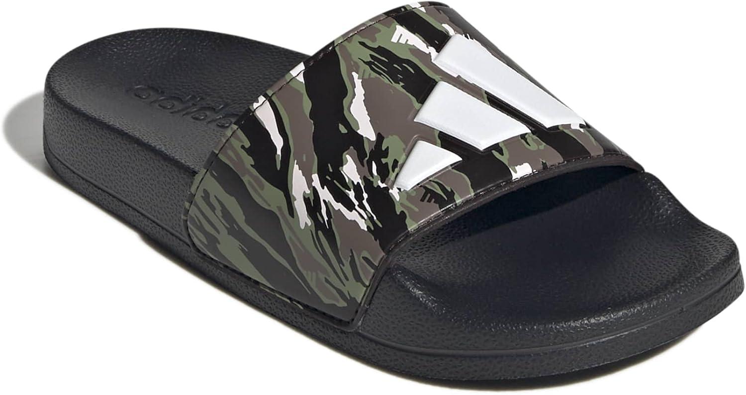 image:imageadidas unisexchild Adilette Shower Logo KBlackChalk WhiteTent Green
