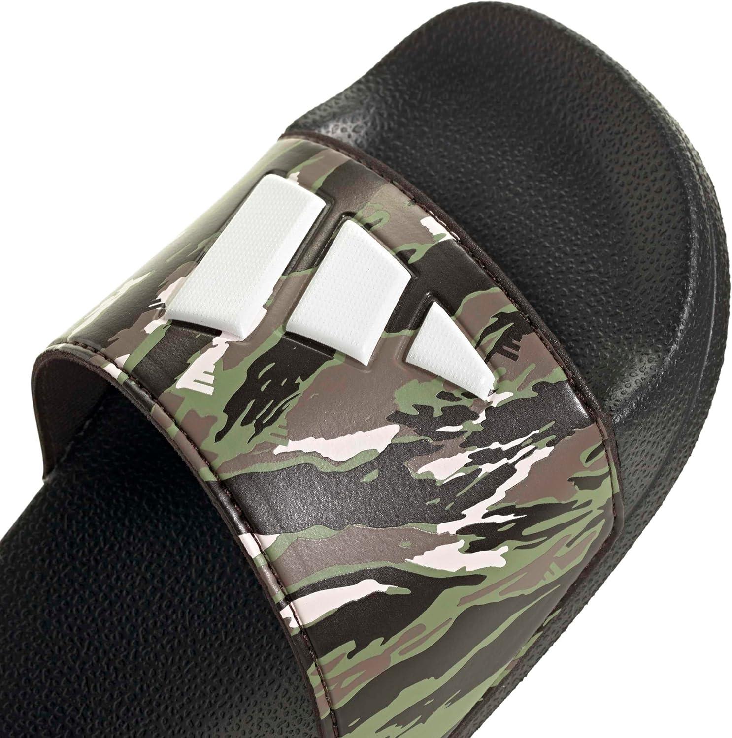 image:imageadidas unisexchild Adilette Shower Logo KBlackChalk WhiteTent Green
