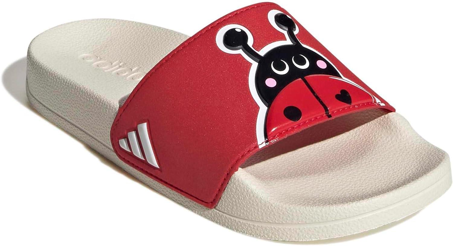 image:imageadidas unisexchild Adilette Shower Logo KPure RubyWhiteOff White