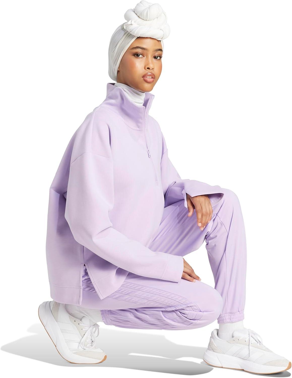 image:imageadidas womens All Szn Soft Lux Quarterzip SweatshirtPowder Plum