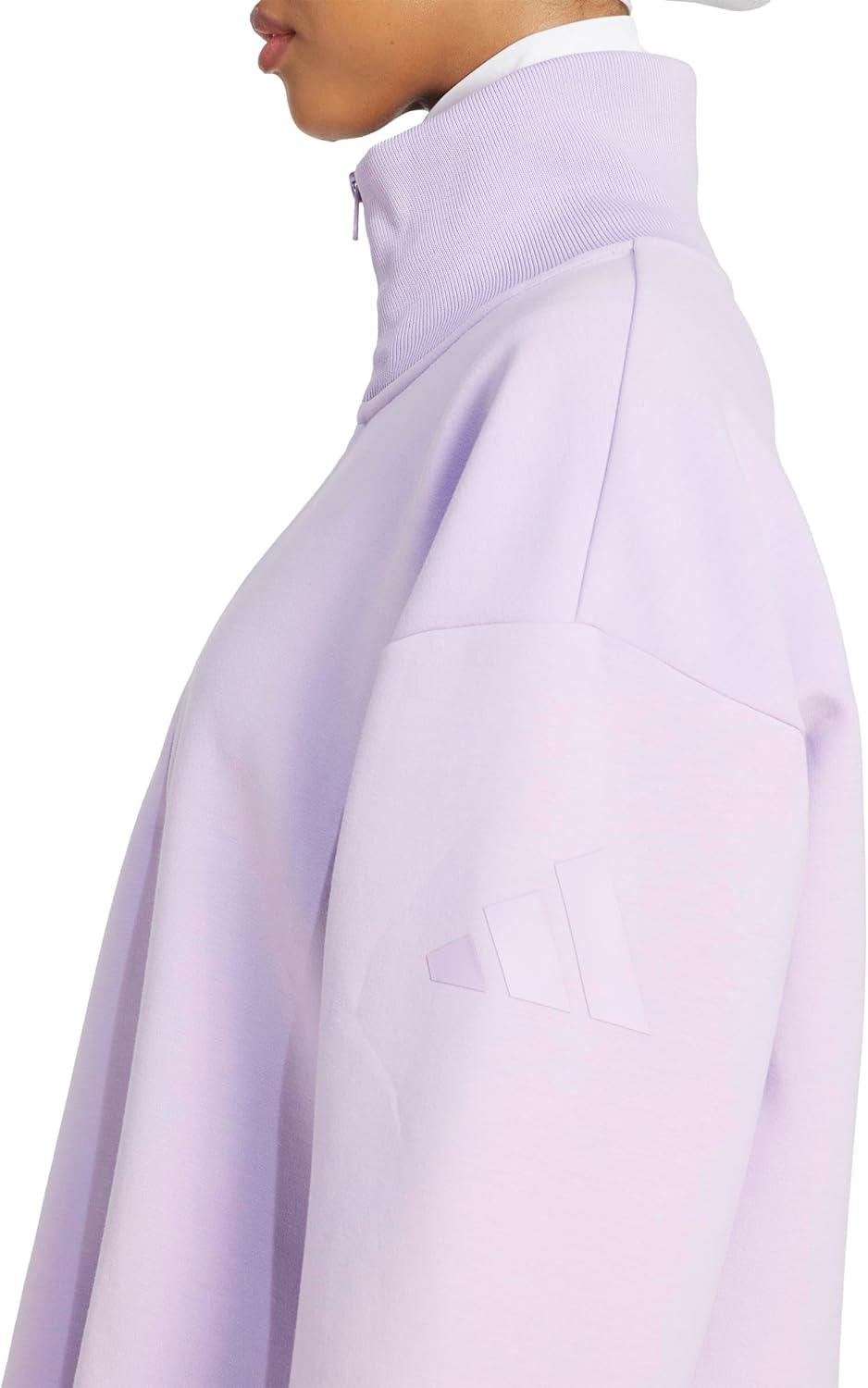 image:imageadidas womens All Szn Soft Lux Quarterzip SweatshirtPowder Plum
