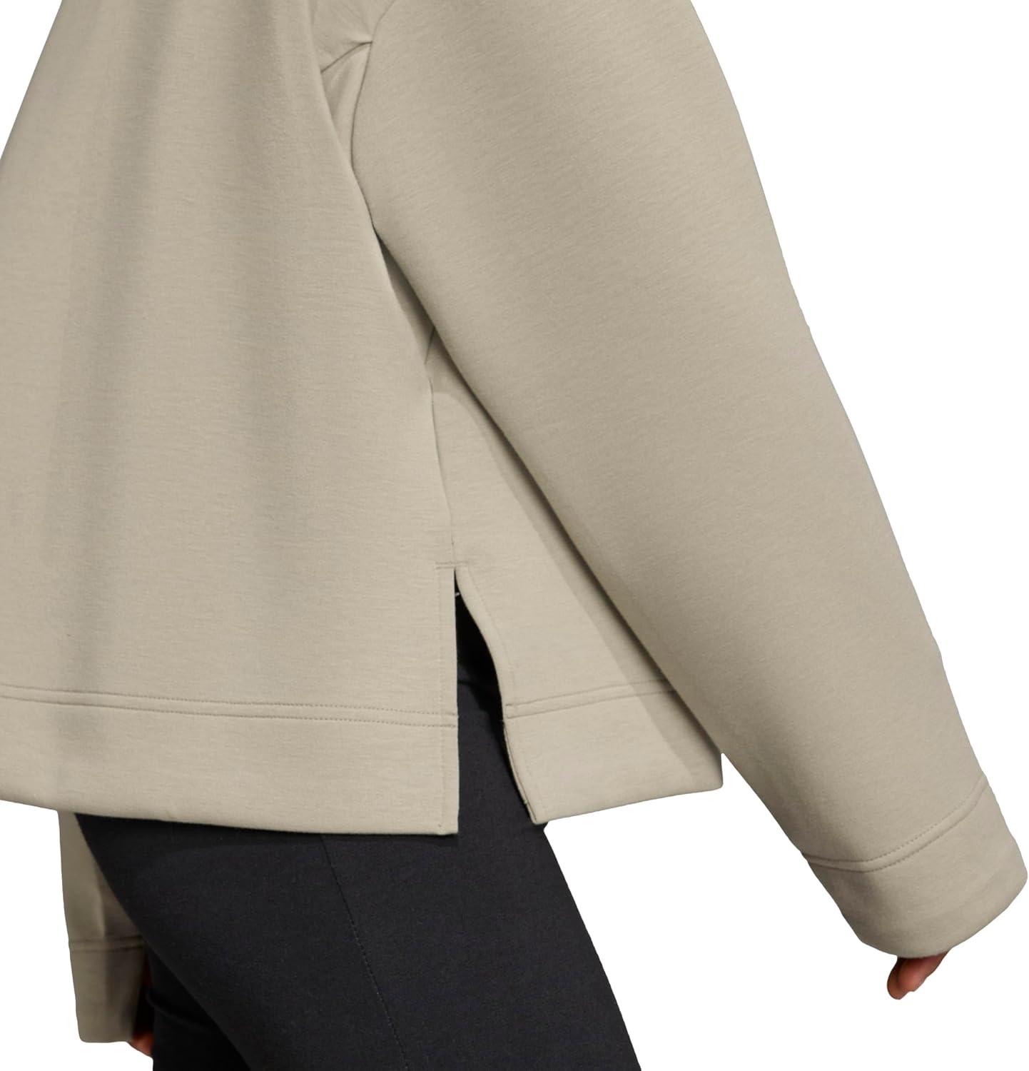 image:imageadidas womens All Szn Soft Lux Quarterzip SweatshirtSilver Pebble
