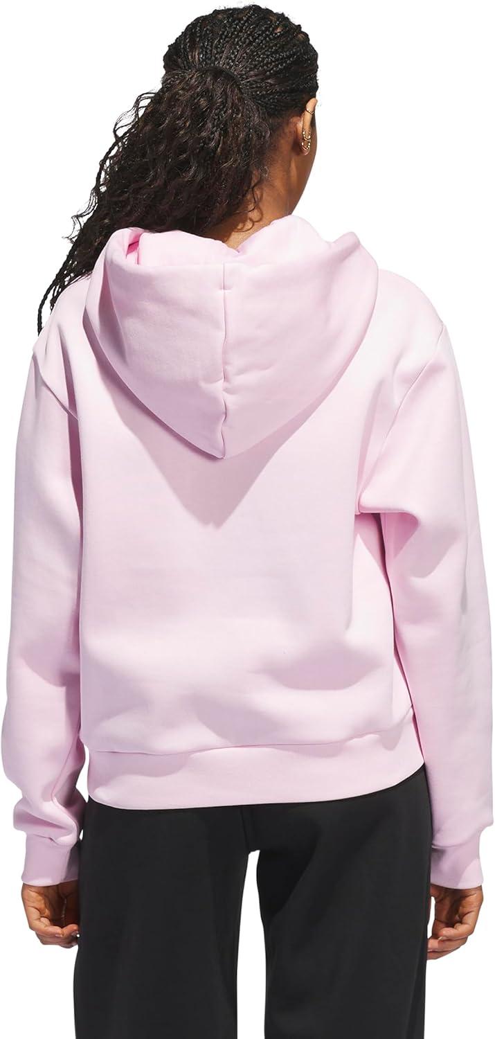 image:imageadidas womens Seasonal Essentials Ruffled Big Logo Graphic HoodieClear Pink