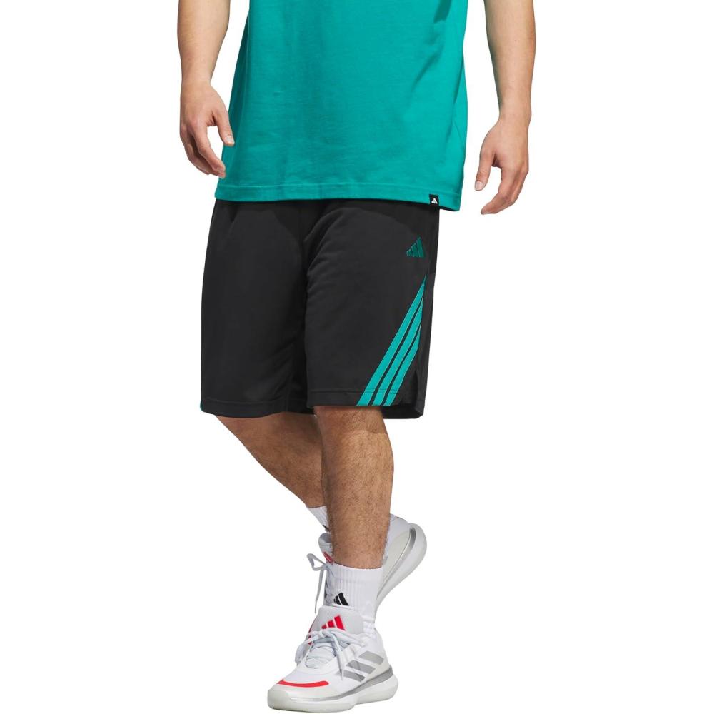 image:imageAdidas Mens Basketball Legends 3Stripes ShortsBlackPure Teal