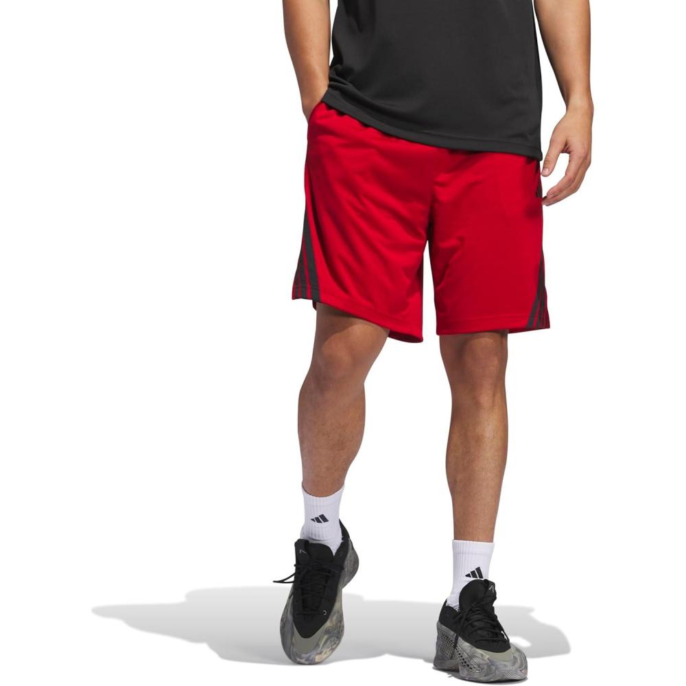 image:imageAdidas Mens Basketball Legends 3Stripes ShortsTeam Power RedBlack