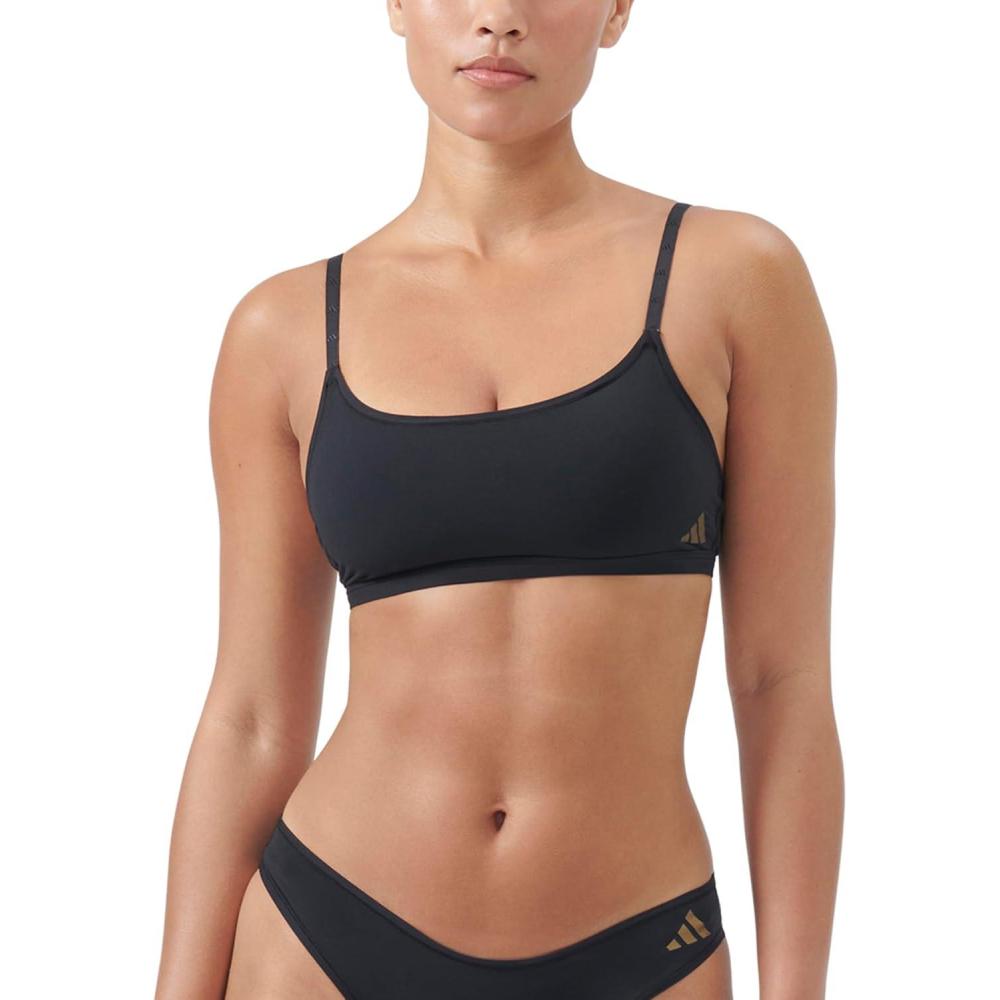 image:imageAdidas Womens Active Micro Body Fit Scoop BraletteBlack