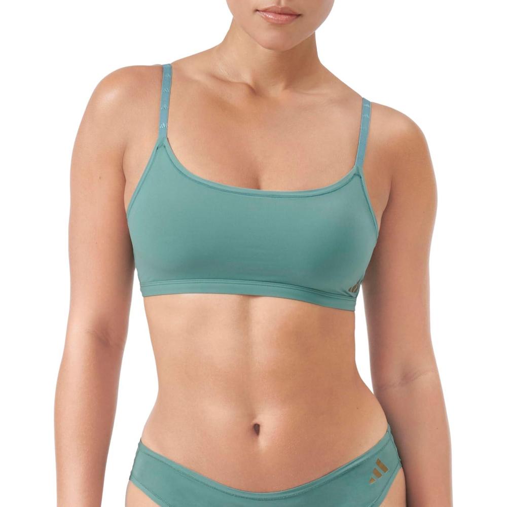 image:imageAdidas Womens Active Micro Body Fit Scoop BraletteDusky Petrol