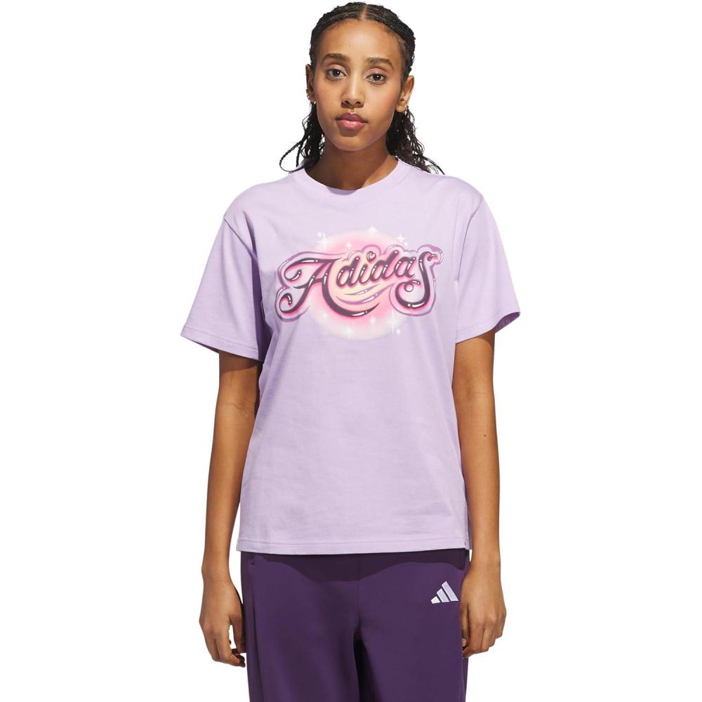 image:imageAdidas Womens Airbrushed Graphic TShirtPowder Plum