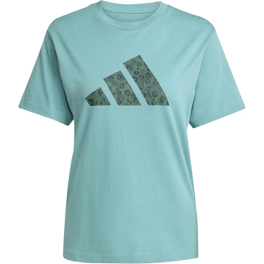 image:imageAdidas Womens Animal Print Graphic TShirtPowder Teal