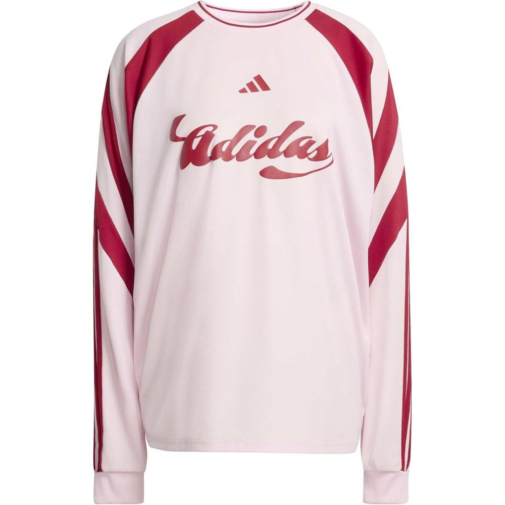 image:imageadidas Womens House of Tiro Long Sleeve JerseyClear PinkMaroon