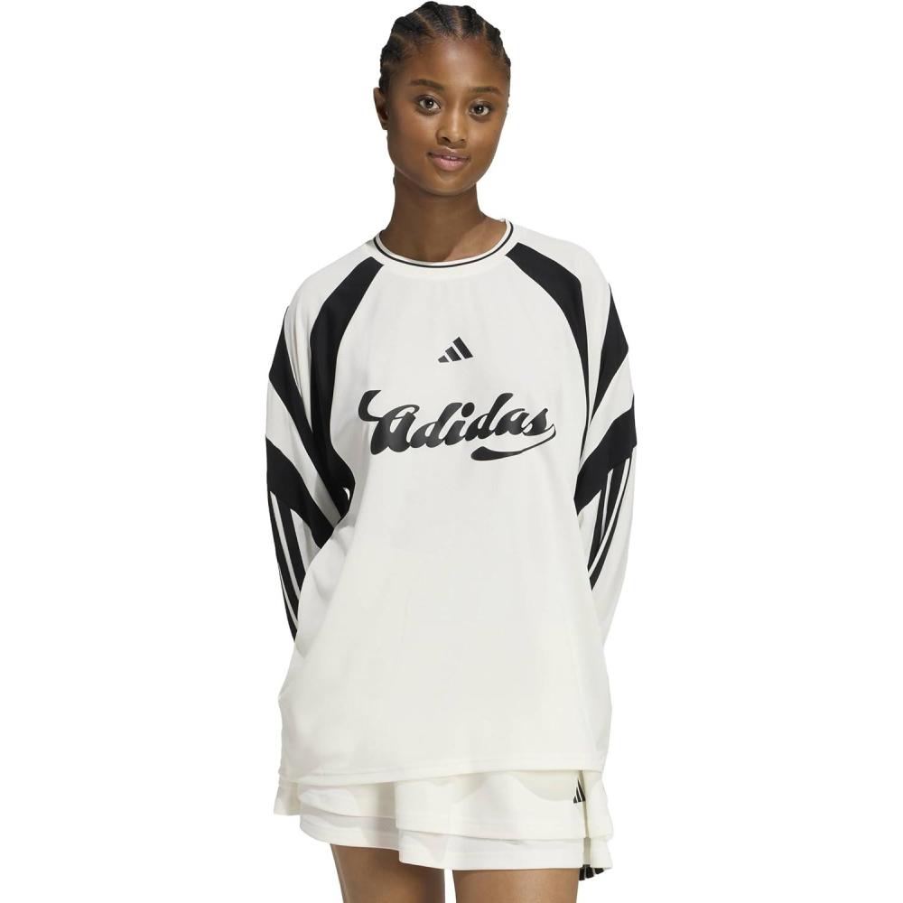 image:imageadidas Womens House of Tiro Long Sleeve JerseyOff WhiteBlack
