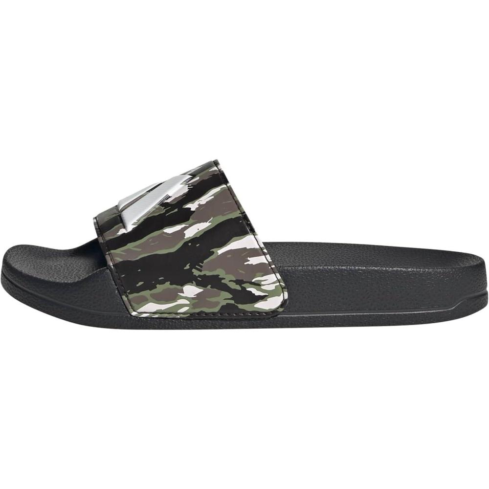 image:imageadidas unisexchild Adilette Shower Logo KBlackChalk WhiteTent Green