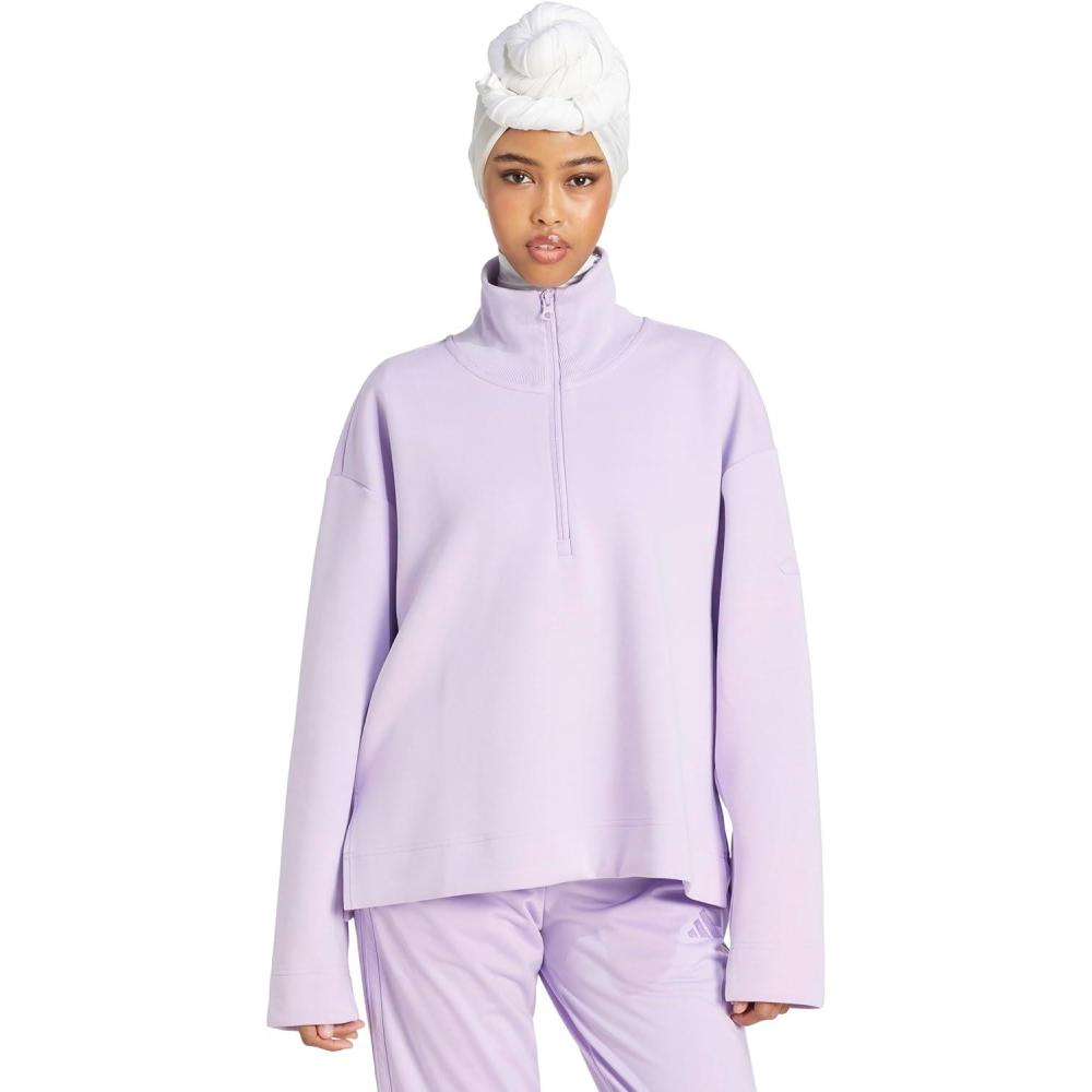 image:imageadidas womens All Szn Soft Lux Quarterzip SweatshirtPowder Plum